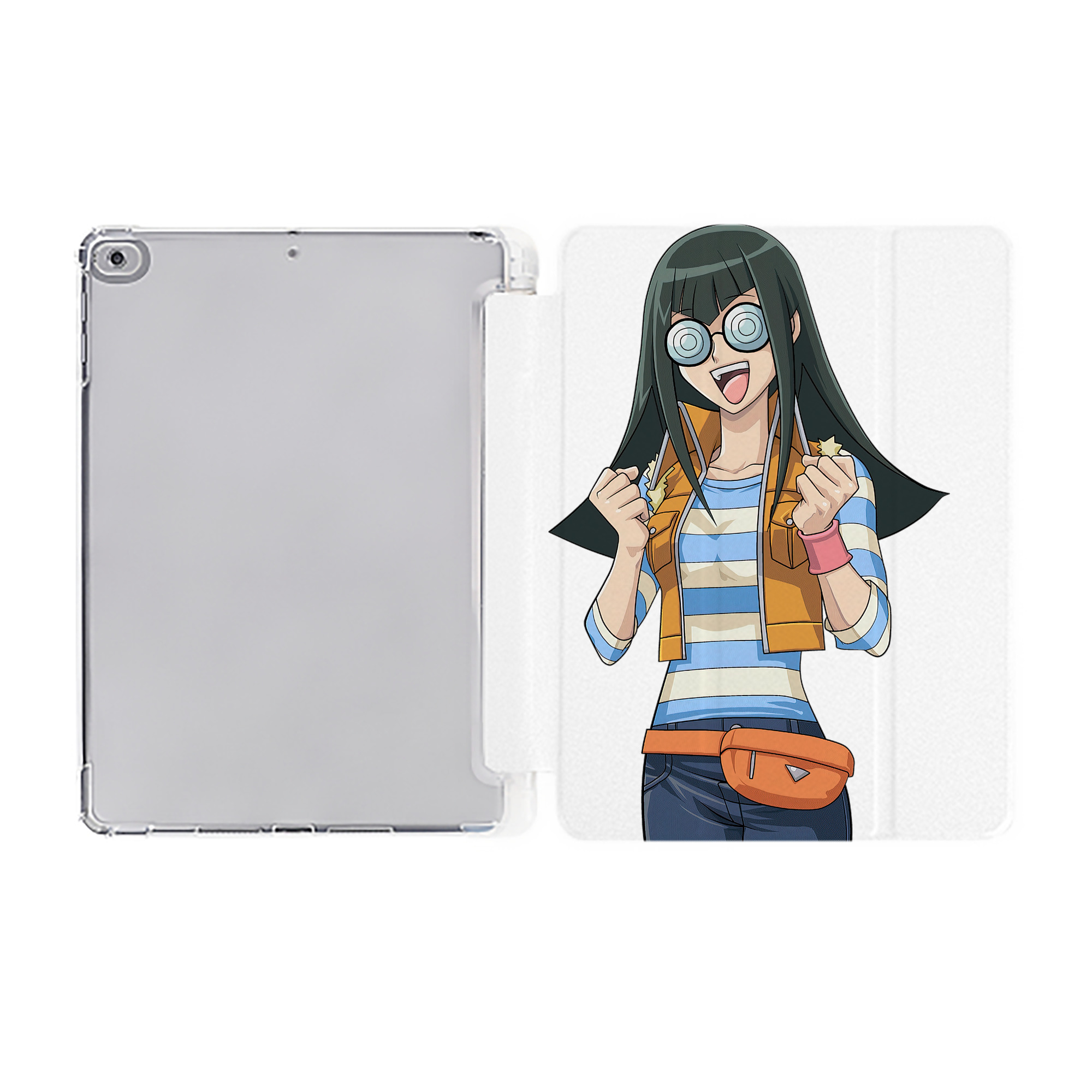 （画像用） 遊☆戯☆王 Yu-Gi-Oh! IPad ケース ペン収納付き 三つ折りスタンド PUレザー×シリコン 対応機種9.5/10.5/10.9インチ